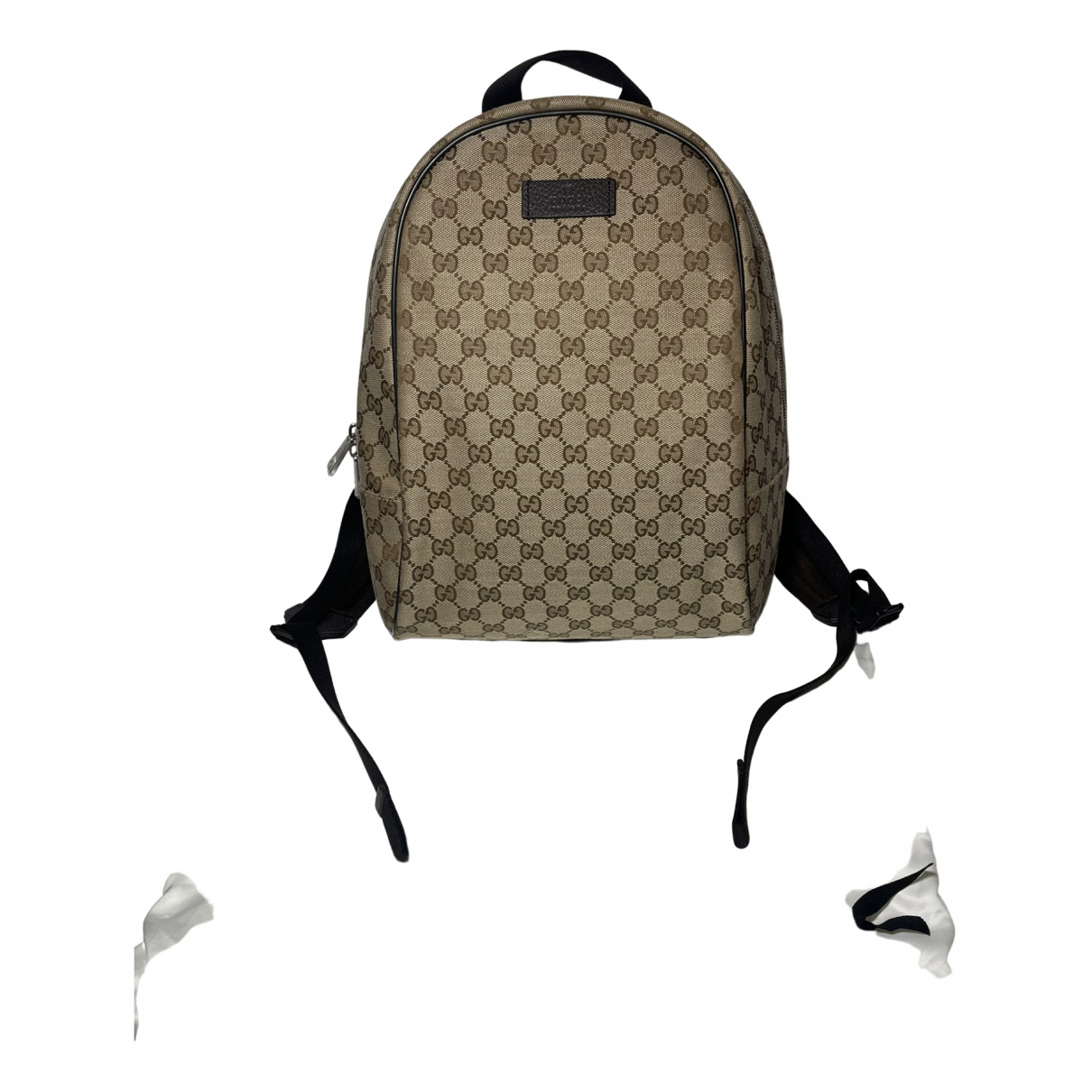 Leather backpack Gucci Beige in Leather 